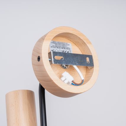 Vägglampa TIMBO 1xE27/15W/230V svart/beige/bok