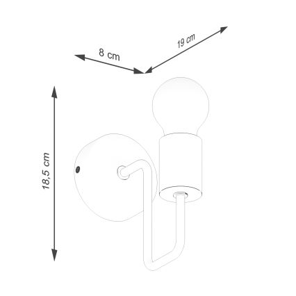 Vägglampa TIMBO 1xE27/15W/230V svart/beige/bok