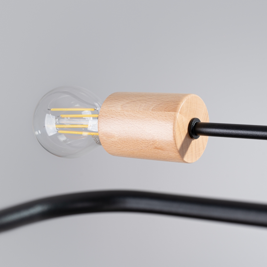 Ytmonterad ljuskrona TIMBO 6xE27/15W/230V svart/beige/bok