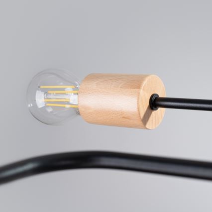 Ytmonterad ljuskrona TIMBO 8xE27/15W/230V svart/beige/bok