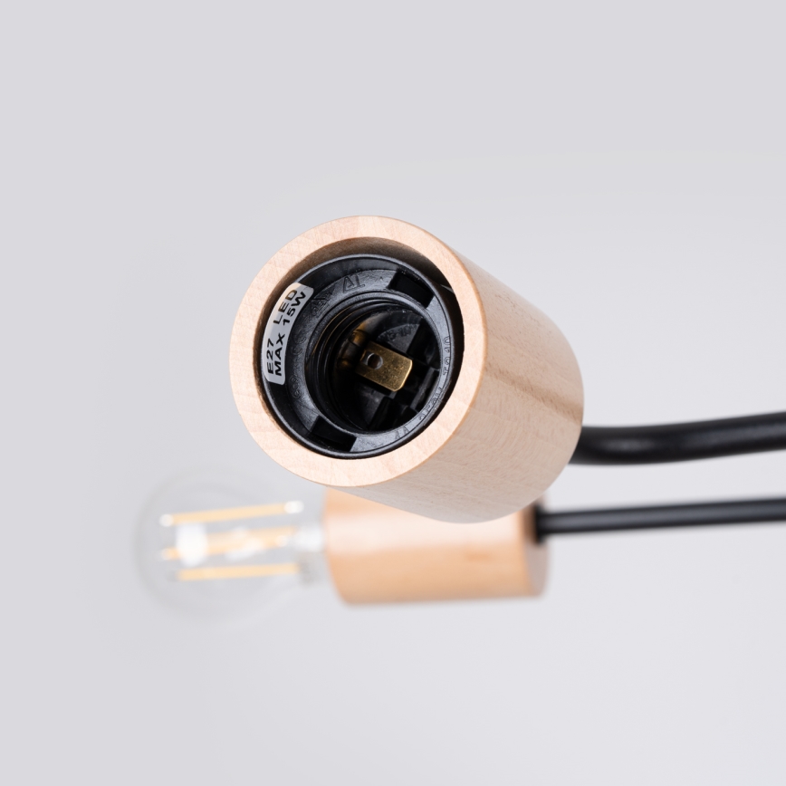 Ytmonterad ljuskrona TIMBO 8xE27/15W/230V svart/beige/bok