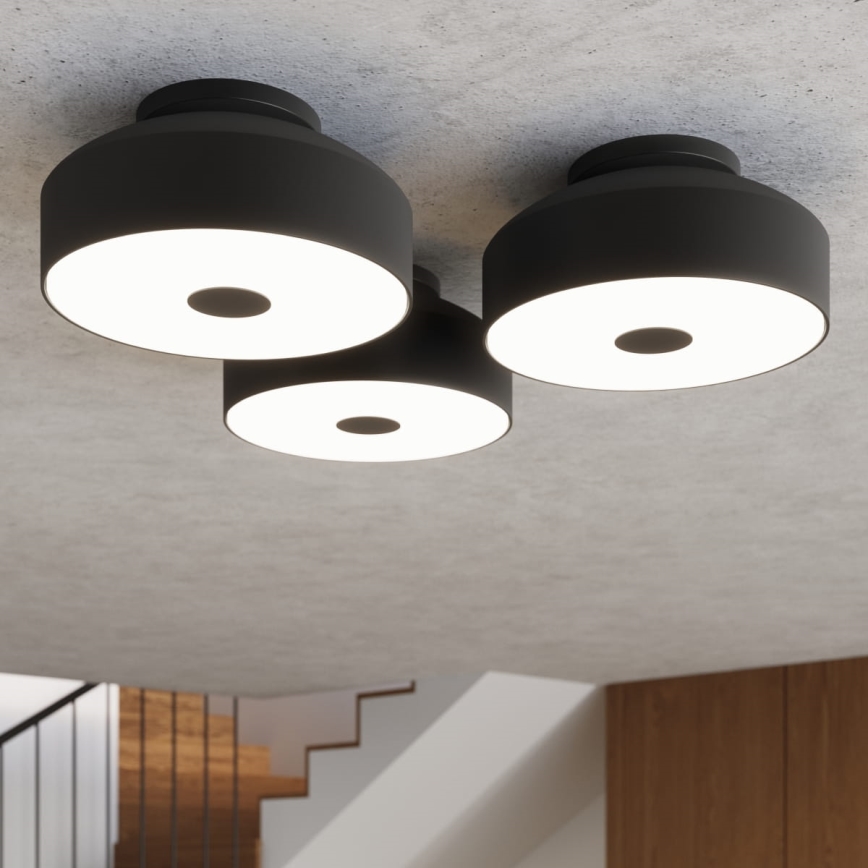 Taklampa OMIQ 4xE27/15W/230V Ø 30 cm svart