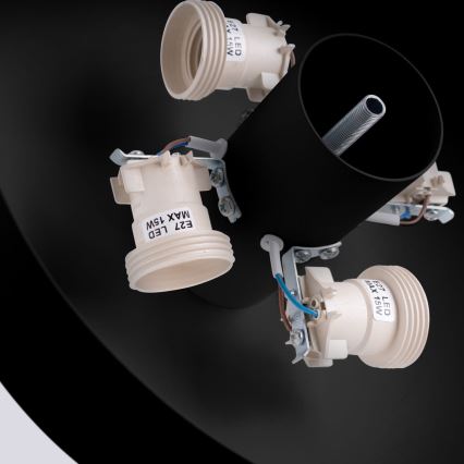 Taklampa OMIQ 4xE27/15W/230V Ø 30 cm svart