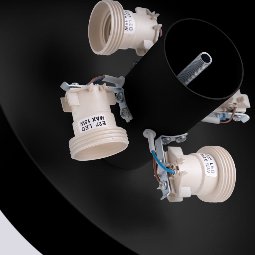 Taklampa OMIQ 4xE27/15W/230V Ø 30 cm svart