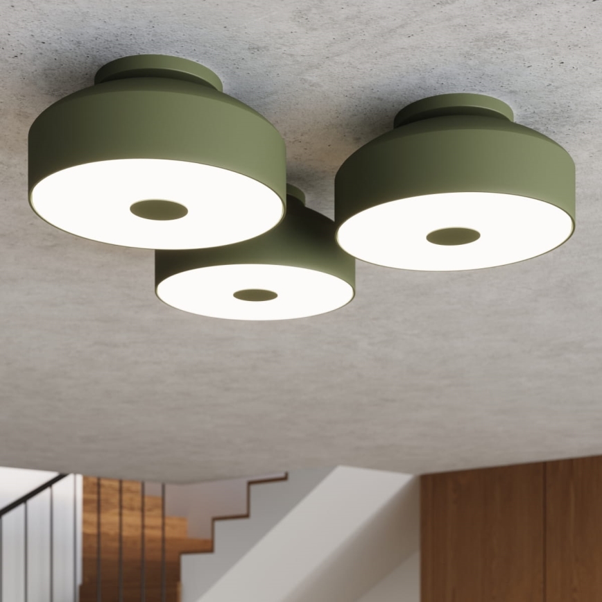 Taklampa OMIQ 4xE27/15W/230V Ø 30 cm grön