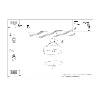 Taklampa OMIQ 4xE27/15W/230V Ø 30 cm grön