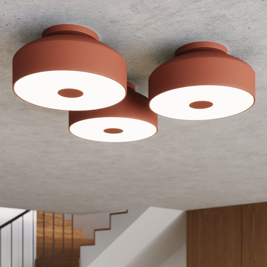 Taklampa OMIQ 4xE27/15W/230V Ø 30 cm röd