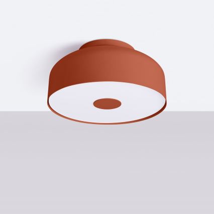 Taklampa OMIQ 4xE27/15W/230V Ø 30 cm röd
