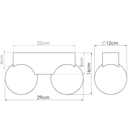 Taklampa BULBO 2xG9/8W/230V bok/vit