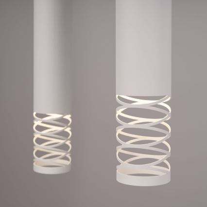 Ljuskrona med textilsladd LAMI 3xGU10/10W/230V vit