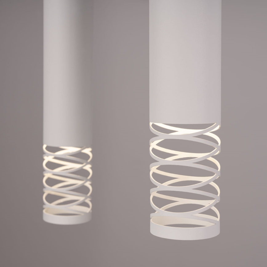 Ljuskrona med textilsladd LAMI 3xGU10/10W/230V vit