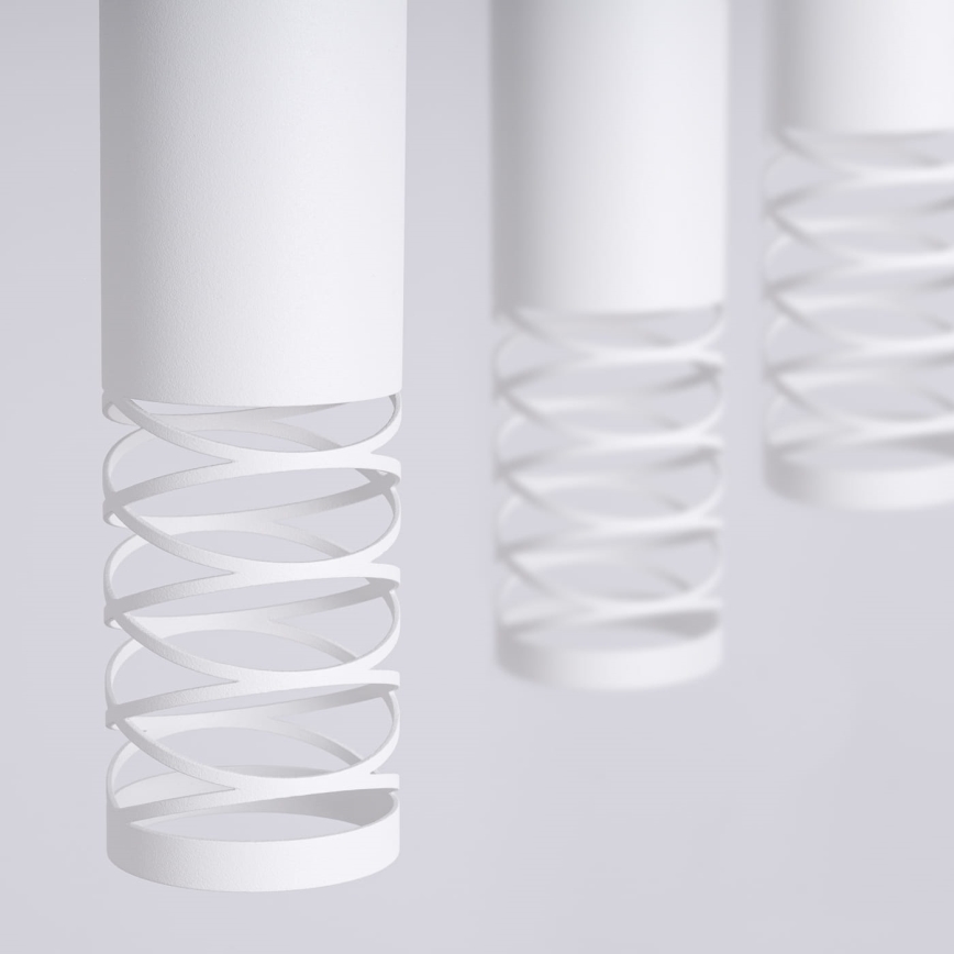 Ljuskrona med textilsladd LAMI 3xGU10/10W/230V vit