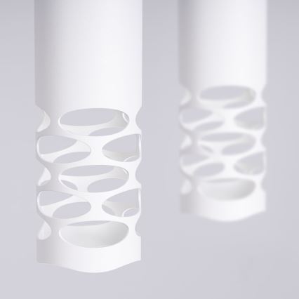 Ljuskrona med textilsladd LIRO 2xGU10/10W/230V vit