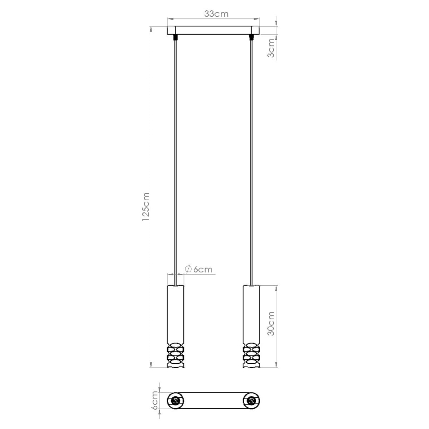 Ljuskrona med textilsladd LIRO 2xGU10/10W/230V vit