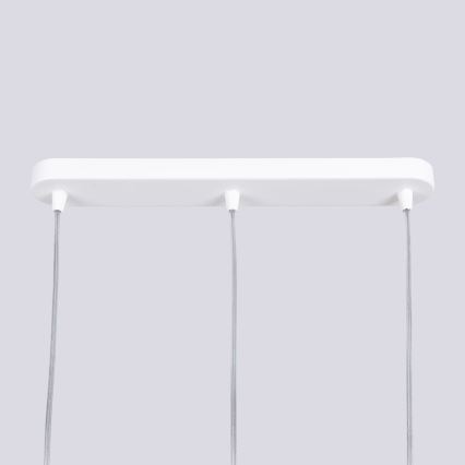 Ljuskrona med textilsladd LIRO 3xGU10/10W/230V vit