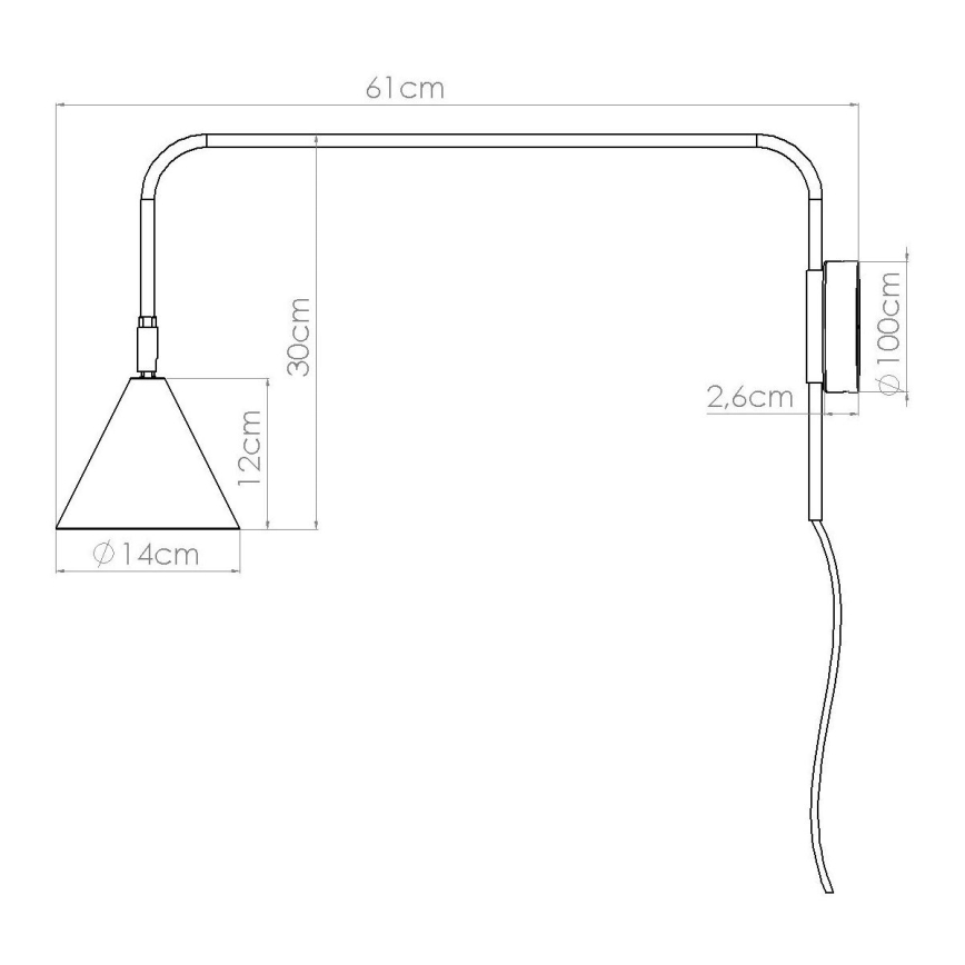 Vägglampa NOX 1xE14/10W/230V svart