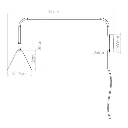 Vägglampa NOX 1xE14/10W/230V guld
