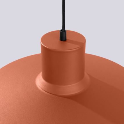 Ljuskrona med textilsladd BILO 1xE27/15W/230V diameter 35 cm orange