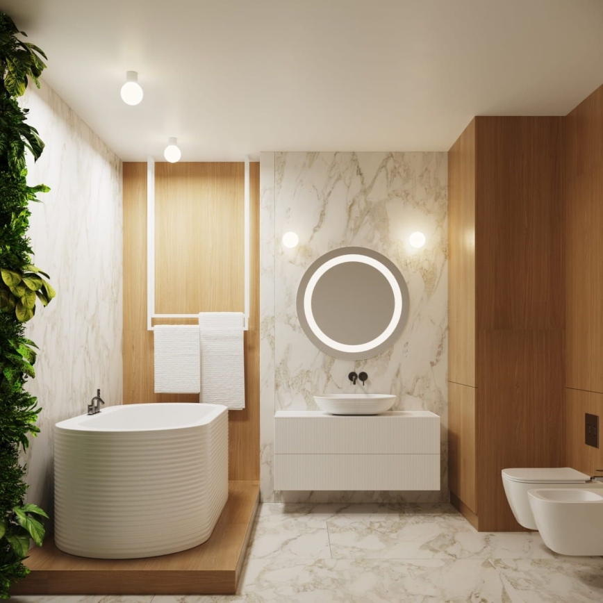 Vägglampa för badrum HALO 1xG9/8W/230V diameter 12 cm IP44 vit