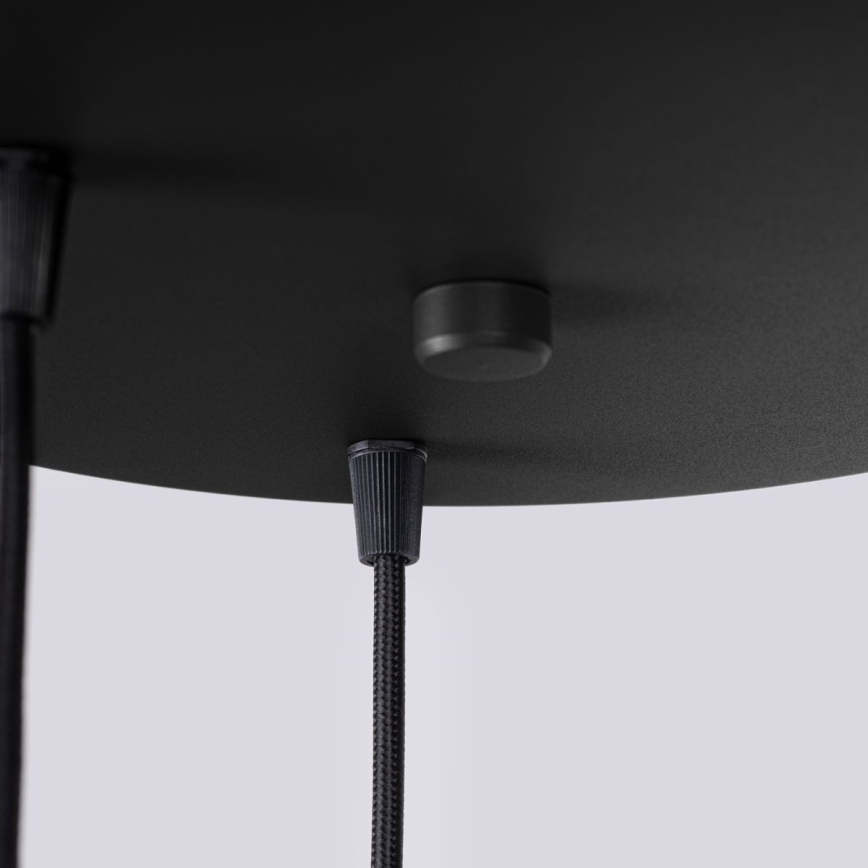 Ljuskrona med textilsladd HALO 3xG9/8W/230V diameter 25 cm svart