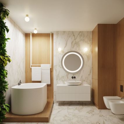 Vägglampa för badrum HALO 1xG9/8W/230V diameter 12 cm IP44 grädde