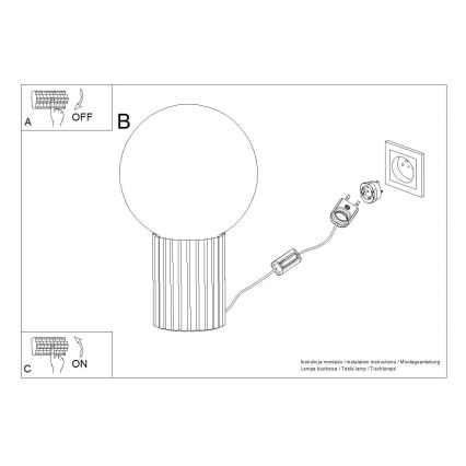 Bordslampa HALO 1xG9/8W/230V diameter 12 cm grädde