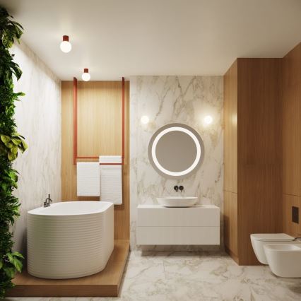 Vägglampa för badrum HALO 1xG9/8W/230V diameter 12 cm IP44 orange