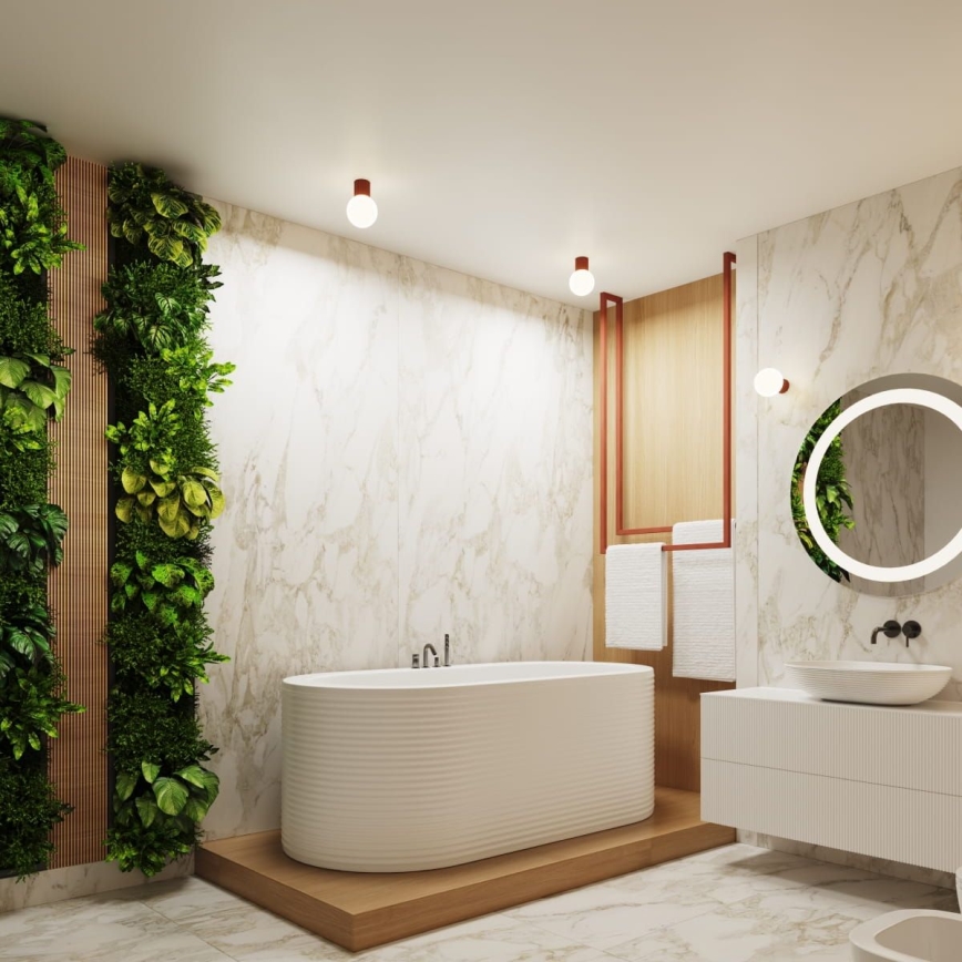 Vägglampa för badrum HALO 1xG9/8W/230V diameter 12 cm IP44 orange