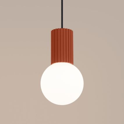 Ljuskrona med textilsladd HALO 1xG9/8W/230V diameter 12 cm orange