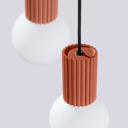 Ljuskrona med textilsladd HALO 3xG9/8W/230V diameter 25 cm orange