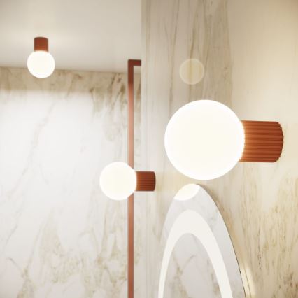 Vägglampa för badrum HALO 1xG9/8W/230V diameter 12 cm IP44 brun