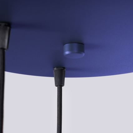 Ljuskrona med textilsladd HALO 3xG9/8W/230V diameter 25 cm blå
