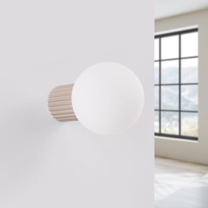 Vägglampa för badrum HALO 1xG9/8W/230V diameter 12 cm IP44 beige