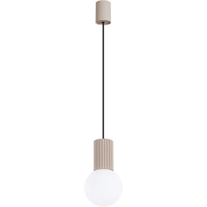 Ljuskrona med textilsladd HALO 1xG9/8W/230V diameter 12 cm beige