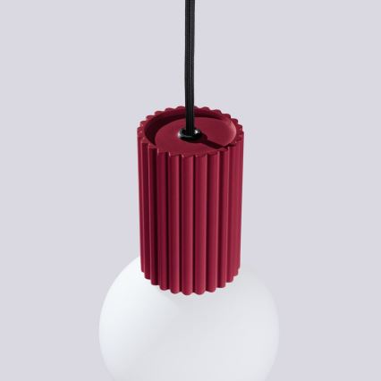 Ljuskrona med textilsladd HALO 1xG9/8W/230V diameter 12 cm röd