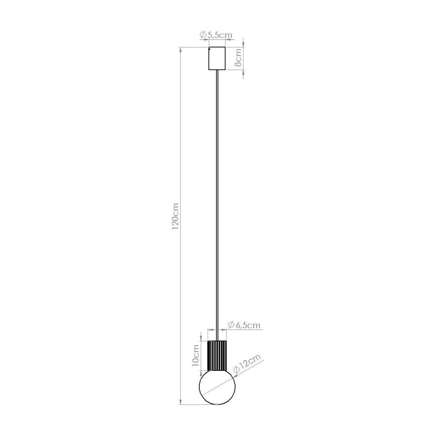 Ljuskrona med textilsladd HALO 1xG9/8W/230V diameter 12 cm röd