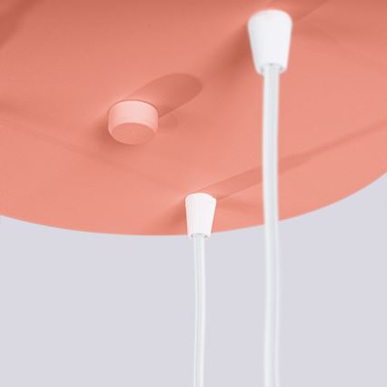 Ljuskrona med textilsladd HALO 3xG9/8W/230V diameter 25 cm rosa