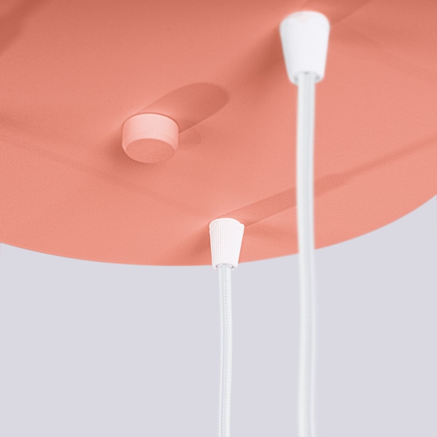 Ljuskrona med textilsladd HALO 3xG9/8W/230V diameter 25 cm rosa