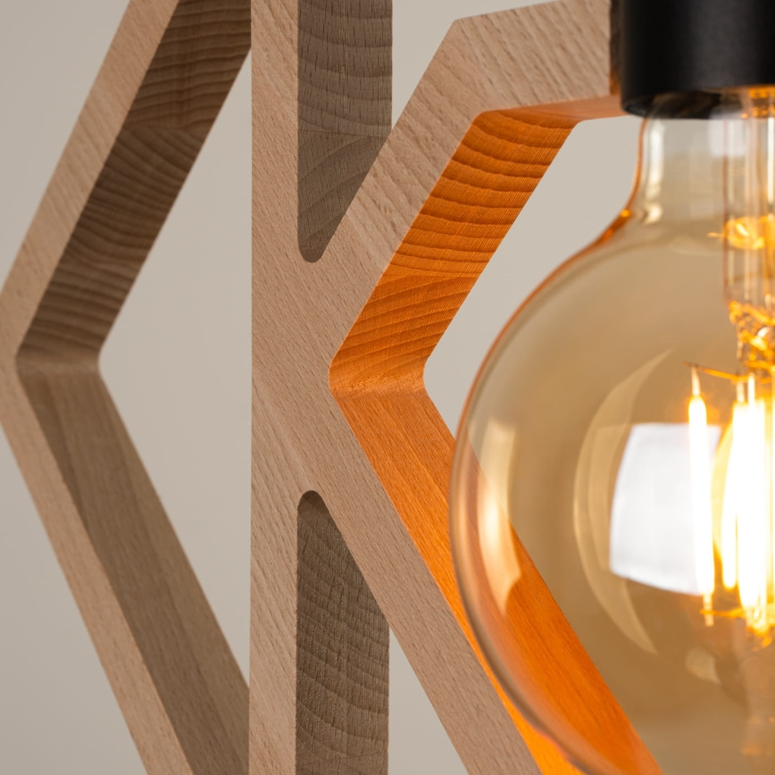 Ljuskrona med textilsladd CARO 1xE27/15W/230V bok