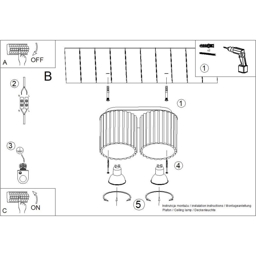 Spotlampa AURA 2xGU10/10W/230V vit
