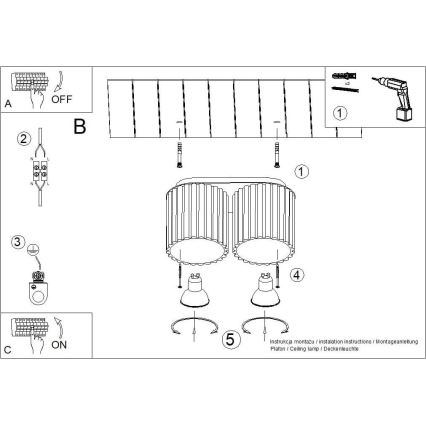 Spotlampa AURA 2xGU10/10W/230V krämfärgad