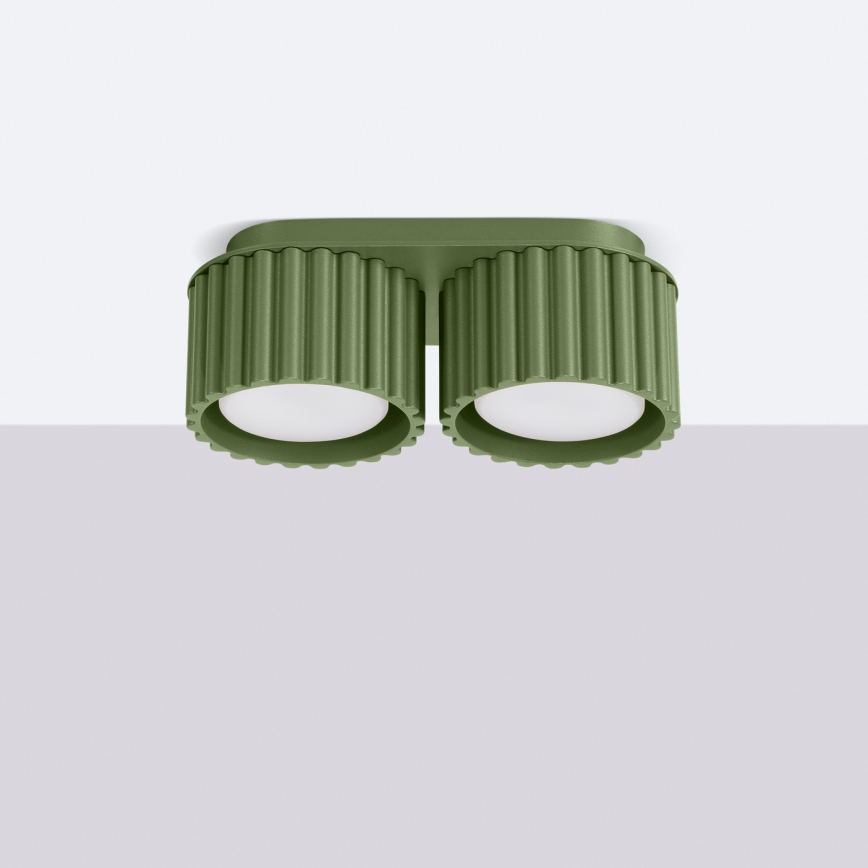 Spotlampa AURA 2xGX53/10W/230V grön