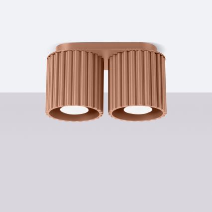 Spottlampa AURA 2xGU10/10W/230V brun