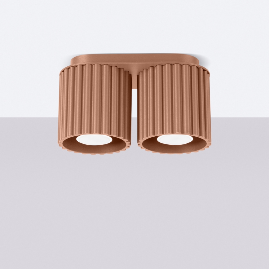 Spottlampa AURA 2xGU10/10W/230V brun