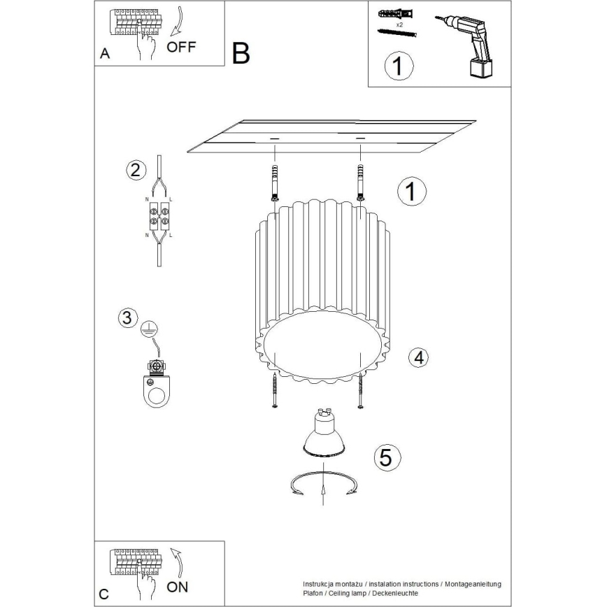 Spotlampa AURA 1xGU10/10W/230V 10 cm blå