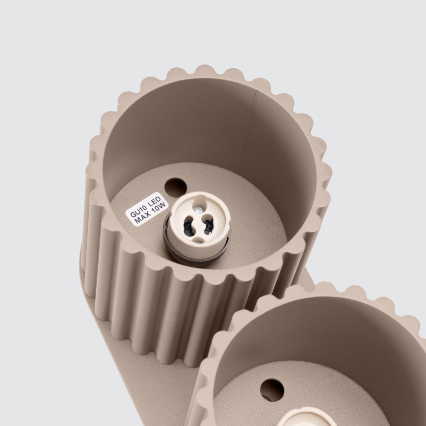 AURA spotarmatur 2x GU10/10W/230V taupe