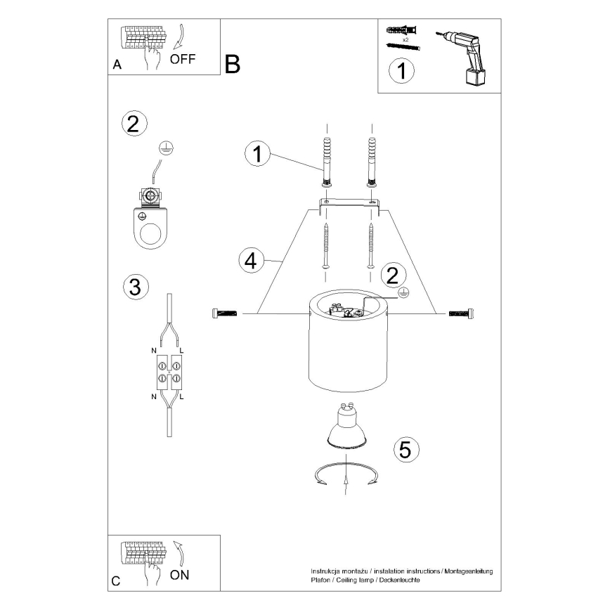 Spotlampa ORBIS 1xGU10/10W/230V betong/grön