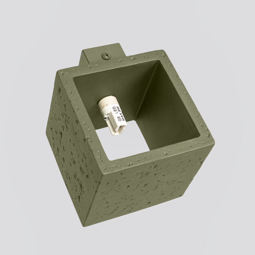 Väggspotlight QUAD 1xG9/8W/230V betong/grön