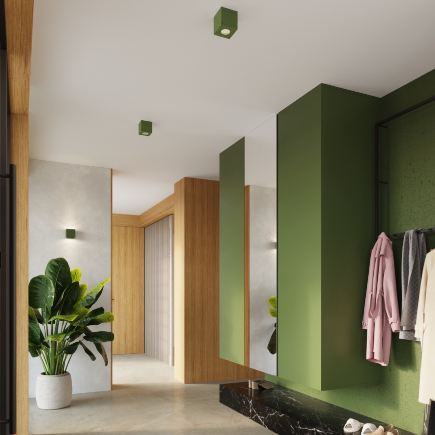 Spotarmatur QUAD 1xGU10/10W/230V betong/grön