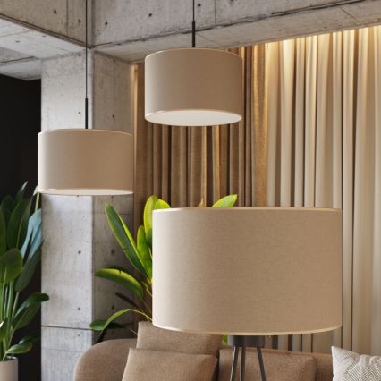 Pendellampa med kabel NEVIA 1xE27/15W/230V Ø 40 cm taupe